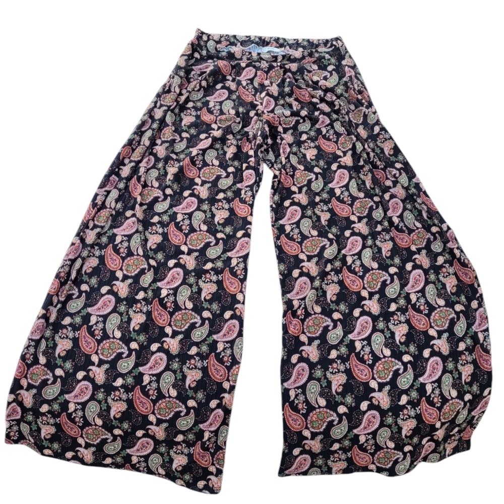 Wide Leg Black Paisley Pants from Jade by Jane